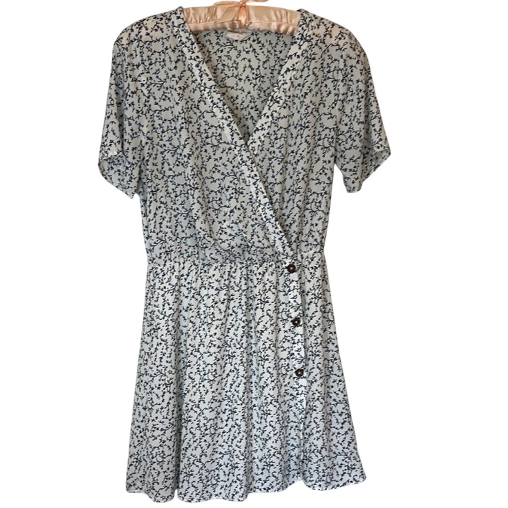 Floral Faux Wrap Dress